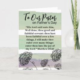 Matthew 25:21 Pastoruppskattning Fars dag Tack Kort