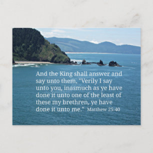 Matthew 25:40 Kung ska svara ... Vykort