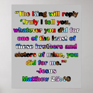 Matthew 25:40 - LGBTQIA+-Pride, version Poster