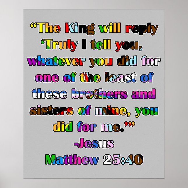 Matthew 25:40 - LGBTQIA+-Pride, version Poster (Framsidan)
