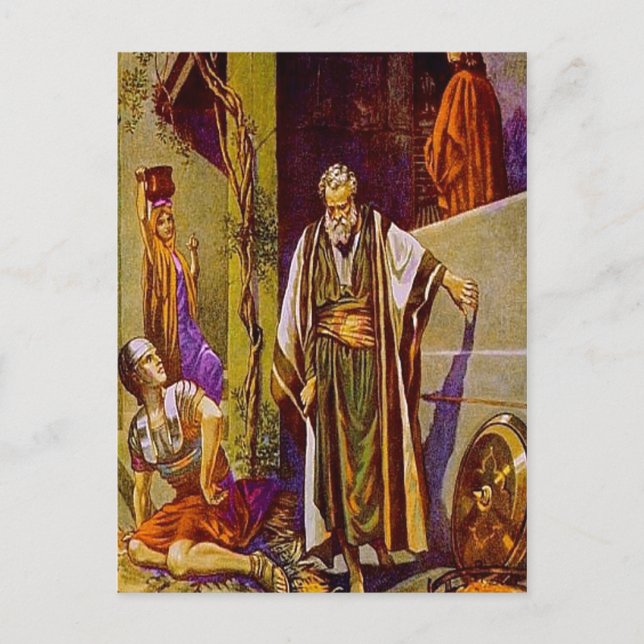 Matthew 26:69-75 Peter Denies Jesus vykort (Framsida)