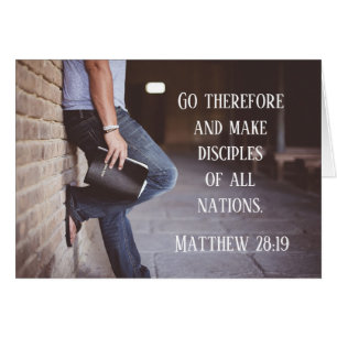 Matthew 28:19-20 Go and make disciples card Hälsningskort