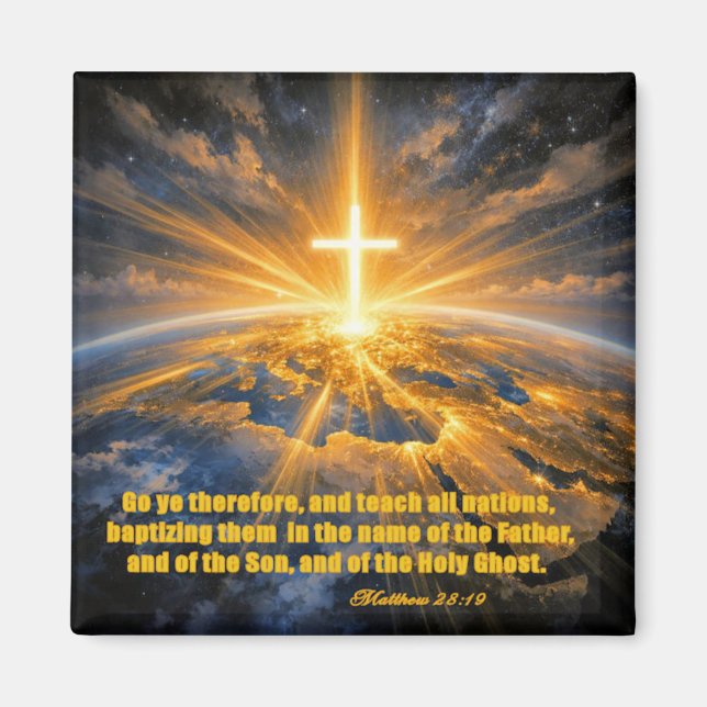 Matthew 28:19 Christian Fridge Magnet (Framsidan)