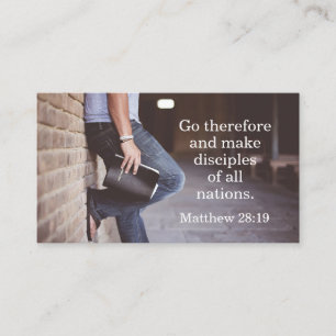 Matthew 28:19 Gå därför och gör lärlingar Visitkort