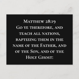 Matthew 28 19 Teach alla nationer Christian Uppdra Vykort