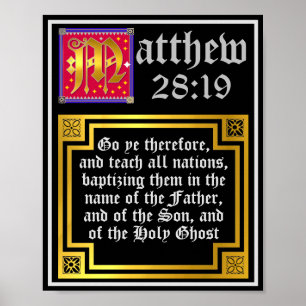 Matthew 28 19 Upplyst ny testamentsoffert Poster