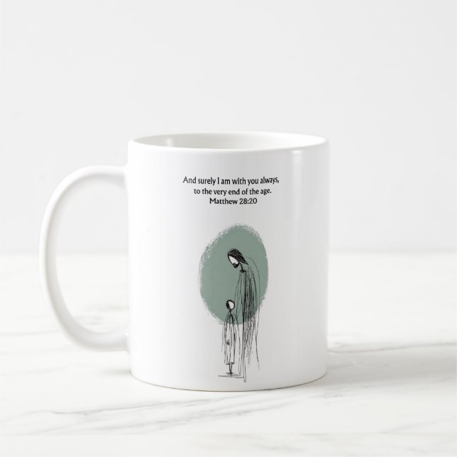 Matthew 28:20 Inspirational Faith Quote Gift Mug Kaffemugg (Vänster)