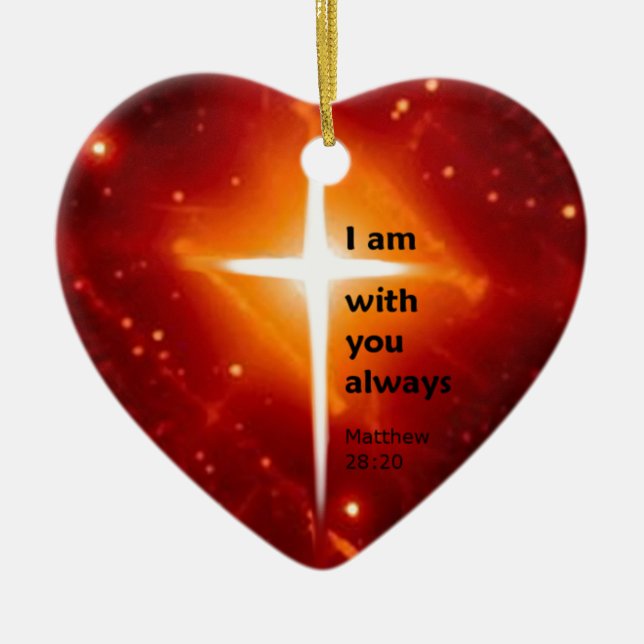 Matthew 28:20 julgransprydnad keramik (Framsidan)
