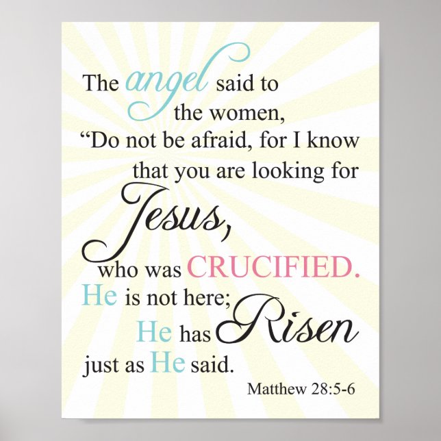 Matthew 28:5-6 poster (Framsidan)