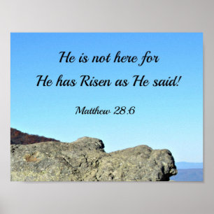 Matthew 28:6 Han är inte här, för han har rest sig Poster
