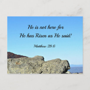 Matthew 28:6 Han är inte här, för han har rest sig Vykort