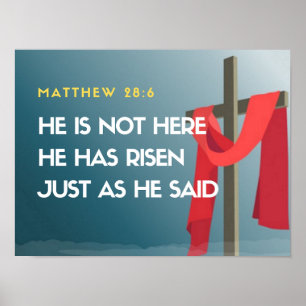 Matthew 28:6 Han är inte här, han är Risen Poster