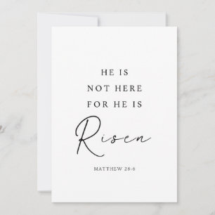 Matthew 28:6 Han är Uppstånden, kristen påsk Julkort