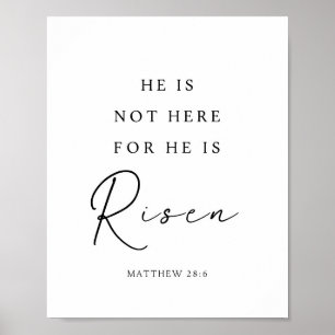 Matthew 28:6 Han är Uppstånden, Kristet Påsk Poster