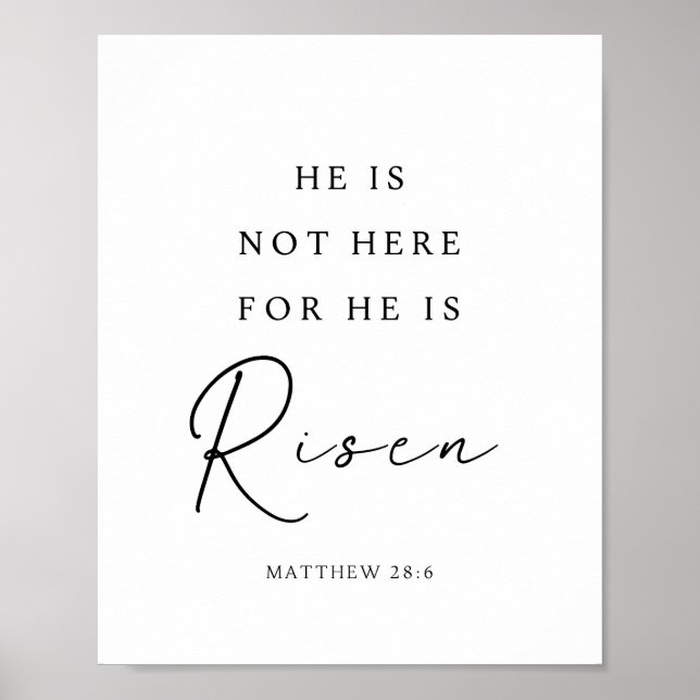 Matthew 28:6 Han är Uppstånden, Kristet Påsk Poster (Framsidan)