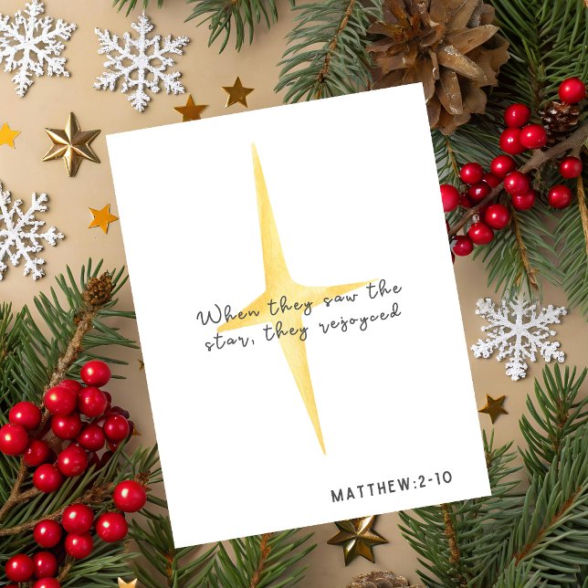 Matthew 2:10 Julkort Helgkort (Matthew 2:10 Christmas Greeting Card)