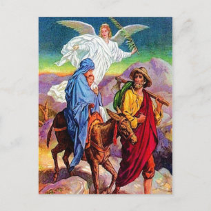 Matthew 2:13-18 Fleeing to Egypten vycard Vykort