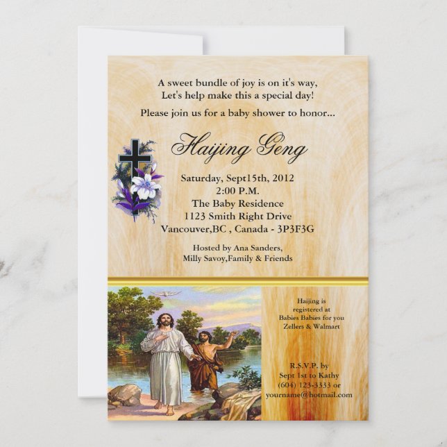 Matthew 3:13-17 Jesus är döpt Inbjudningar (Framsida)