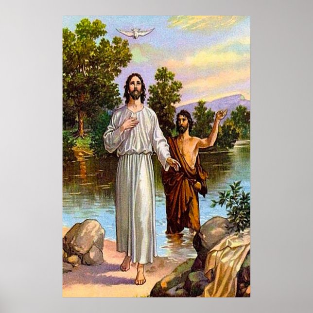 Matthew 3:13-17 Jesus är döpt Poster (Framsidan)
