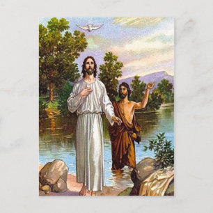 Matthew 3:13-17 Jesus är spärrad vykort