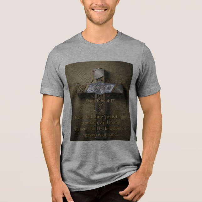 Matthew 4:17 – Repent Cross T-Shirt (Framsida)