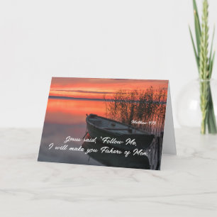 Matthew 4:19 Fiskar i Manar Christian Bible Verse Kort