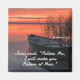 Matthew 4:19 Fiskar i Manar Christian Bible Verse Magnet