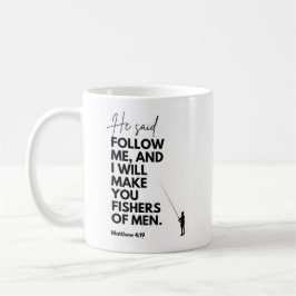 Matthew 4:19 Fiskare av människor Bibelvers Följ m Kaffemugg