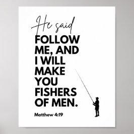Matthew 4:19 Fiskare av människor Bibelvers Följ m Poster