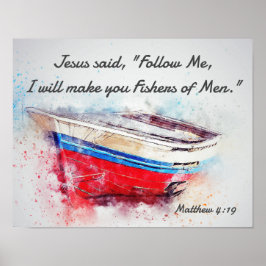 Matthew 4:19 Jesus sa "Följ mig Bible Verse" Poster