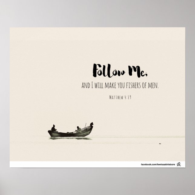 Matthew 4:19 - Manar fiskare Poster (Framsidan)