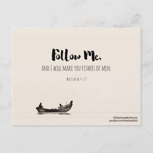 Matthew 4:19 - Manar fiskare Vykort (Framsida)