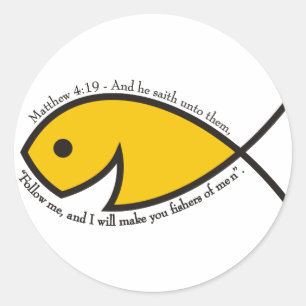 Matthew 4:19Fishers av manar Runt Klistermärke