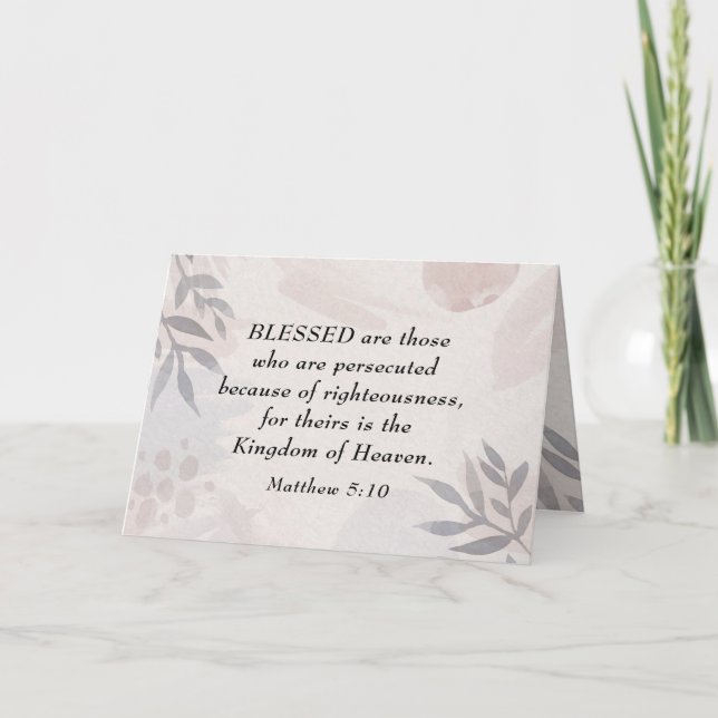 Matthew 5:10 Blsed är de Persected Beatitudes Kort (Framsida)