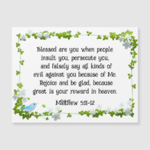 Matthew 5:11-12 Bläst är ditt Magnetic Card