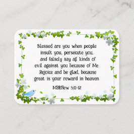 Matthew 5:11-12 Blsed är du Beatitudes Bible Visitkort