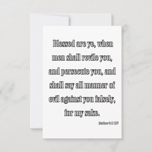 Matthew 5:11 KJV Bible Verse Greeting Card Kort (Framsida)