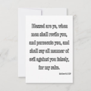 Matthew 5:11 KJV Bible Verse Greeting Card Kort