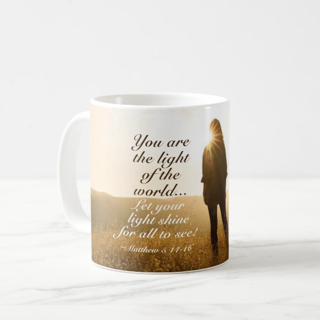 Matthew 5 14-16 Du är världens ljus Kaffemugg (Framsida vänster)