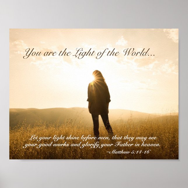 Matthew 5 14-16 Du är världens ljus Poster (Framsidan)