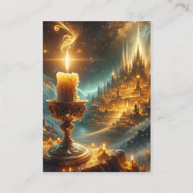 Matthew 5:14-16 KJV-kort - låt din ljussken skina Visitkort (Framsida)