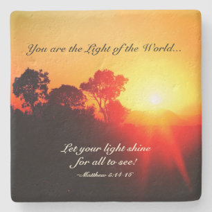 Matthew 5 14-16, låt din ljussken, bibelns verse stenunderlägg