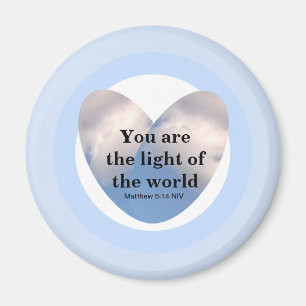 Matthew 5:14 Du är ljuset av World Heart Magnet