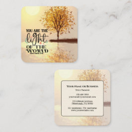 Matthew 5:14 Du är världens bibelns ljus Fyrkantigt Visitkort