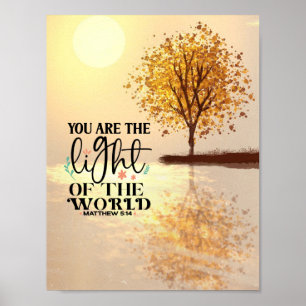 Matthew 5:14 Du är världens bibelns ljus Poster