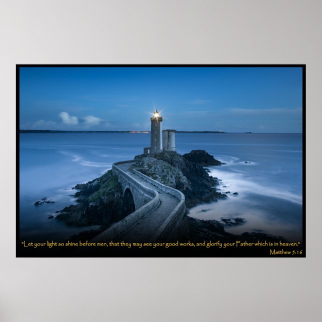 Matthew 5:16 Christian Bible Verse Poster (Framsidan)