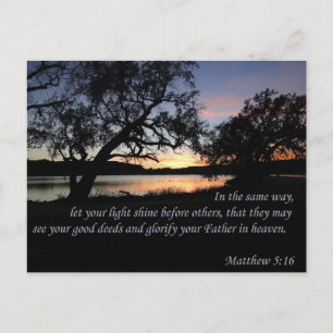 Matthew 5:16 Låt ditt ljus skina Vykort