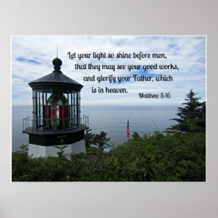 Matthew 5:16 Ljuset skina innan manar.. Poster