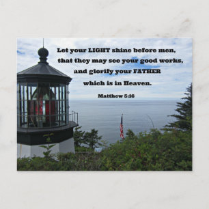 Matthew 5:16 Ljusken före manar.. Vykort