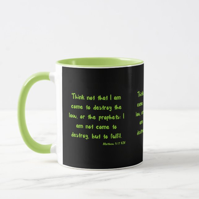 Matthew 5:17 KJV Bible Scripture tvåton Mugg (Vänster)